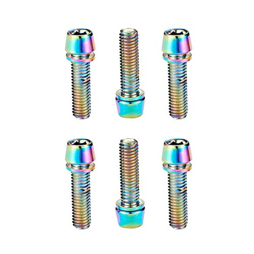 ZREAL Tornillos coloreados Plateados Titanio de los Tornillos 6pcs M5 * 18m m para el Manillar de la Bici de montaña ZREAL Tornillos coloreados Plateados Titanio de los Tornillos 6pcs M5 * 18m m para el Manillar de la Bici de montaña