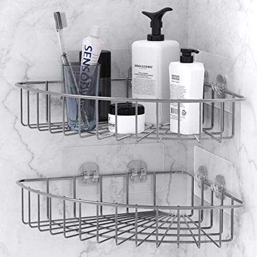 ZriEy Adhesivo EstanterĆa de Esquina para Ducha BaƱo Triangular Organizador Acero Inoxidable Sus 304 Sin Perforar - Pack de 2 ZriEy Adhesivo EstanterĆa de Esquina para Ducha BaƱo Triangular Organizador Acero Inoxidable Sus 304 Sin Perforar - Pack de 2