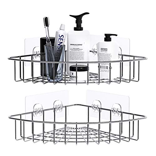 ZriEy Adhesivo EstanterĆa de Esquina para Ducha BaƱo Triangular Organizador Acero Inoxidable Sus 304 Sin Perforar - Pack de 2 ZriEy Adhesivo EstanterĆa de Esquina para Ducha BaƱo Triangular Organizador Acero Inoxidable Sus 304 Sin Perforar - Pack de 2