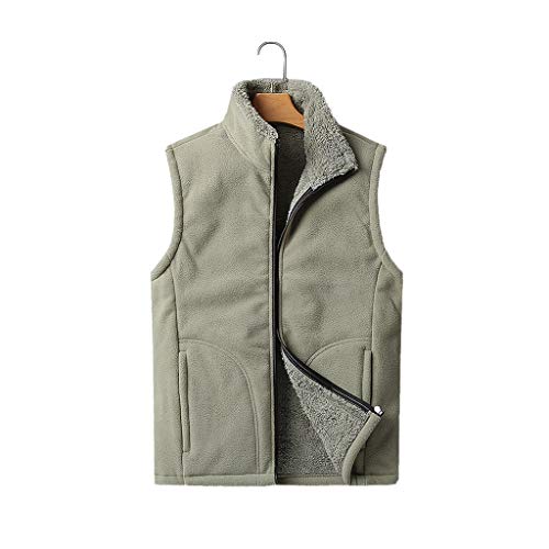 ZRL Abrigos Acolchados Chaleco sin Mangas Chaqueta Gruesa cálida Casero de cachemérano Soporte de Collar de Collar Chaqueta Chaleco Chaleco sólido Chaleco a Prueba de Viento Una Chaqueta Abrigada