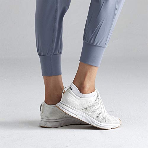 ZRONG Pantalones de Fitness Pantalones Deportivos Pantalones de Ocio Bolsillos Flojo Femenino de Vigas Hay rastros de Cintura Alta Pantalones Abdominales (Color : Haze Blue, Size : L)