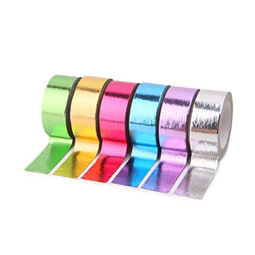 zrshygs Gimnasia rítmica Decoración Holográfica Glitter Tape Anillo Stick Accesorio 15mm * 5m Washi Tape Cinta Adhesiva de Bricolaje - A (Color Puro)