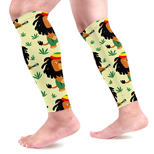 zsxaaasdf Lion Safari Wild Joo Play The Guitar Cool Running Home Workout Sport Gym Gear Accessories Calf Compression Sleeve Leg Jobs Running Half Foot Guard Protective Supports Guards