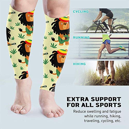 zsxaaasdf Lion Safari Wild Joo Play The Guitar Cool Running Home Workout Sport Gym Gear Accessories Calf Compression Sleeve Leg Jobs Running Half Foot Guard Protective Supports Guards