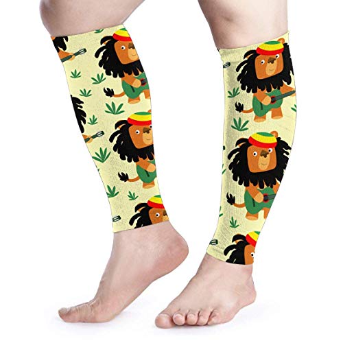 zsxaaasdf Lion Safari Wild Joo Play The Guitar Cool Running Home Workout Sport Gym Gear Accessories Calf Compression Sleeve Leg Jobs Running Half Foot Guard Protective Supports Guards