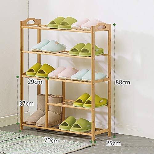 ZTMN Zapatero de bambú Simple con Botas Racks económicos de 4,5 Niveles Racks de Almacenamiento Ahorro de Espacio Montaje fácil (tamaño: 5 Niveles) ZTMN Zapatero de bambú Simple con Botas Racks económicos de 4,5 Niveles Racks de Almacenamiento Ahorro de Espacio Montaje fácil (tamaño: 5 Niveles)