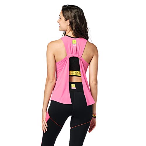 Zumba Camiseta sin mangas de espalda abierta para mujer, diseño gráfico de baile, fitness, ajuste holgado, para entrenamiento, Mujer, Rosa Ballet, XXL