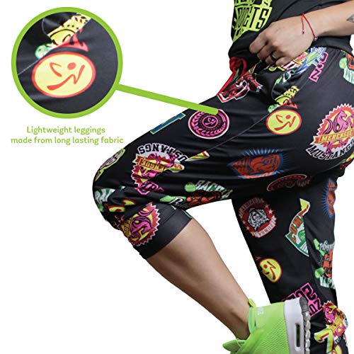 Zumba Capri Pantalon Harem de Entrenamiento Fitness Mallas de Deporte de Mujer, Bold Black 0, XS