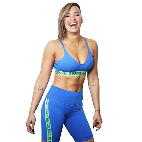 Zumba Dance Bralette Sujetador Deportivo Mujer Fitness Workout Sujetador Deportivo Activo, Jersey Blue, M