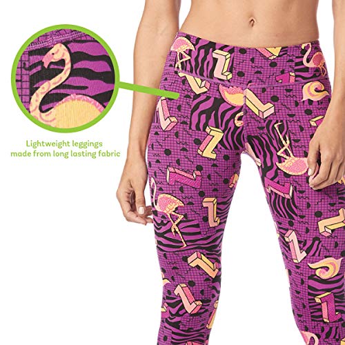 Zumba Dance Capri Leggings Estampados Fitness Entrenamiento Mallas de Deporte de Mujer, Power Purple, XS