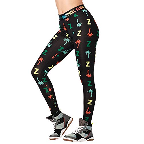 Zumba Dance Fitness Basic Compression Athletic Workout Leggings for Women, Bold Black 0, Medium para Mujer