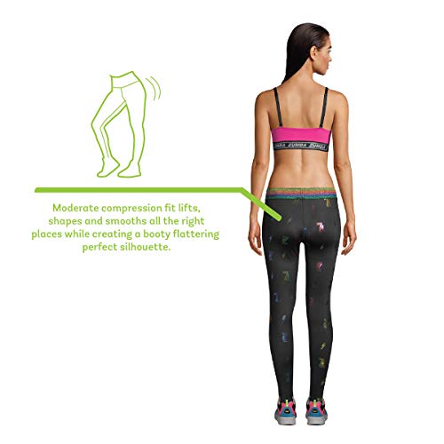 Zumba Dance Fitness Basic Compression Athletic Workout Leggings for Women, Negrita a, L para Mujer