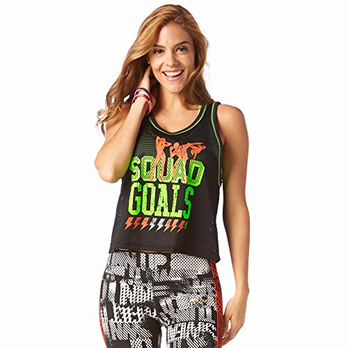 Zumba Fitness Squad Goals Cropped Jersey Mujer Tops, Todo el año, Mujer, Color Bold Black, tamaño Small