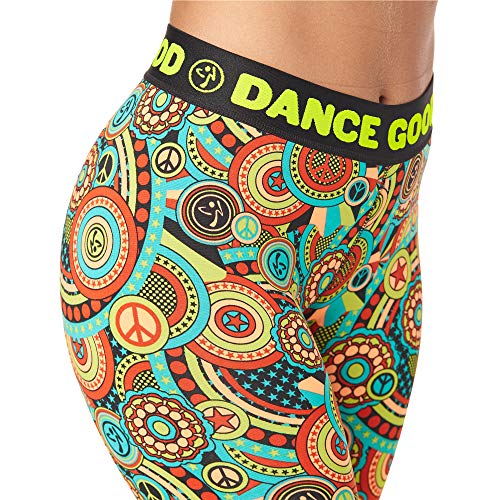 Zumba Fitness® Weit Jacquard Bund Kompression Sexy Sport Workout Leggings Damen Pantalones 3/4, Zumba Green, S para Mujer