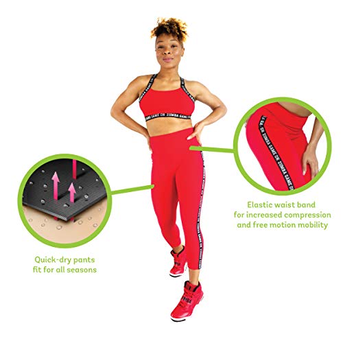 Zumba Fitness® Zumba Dance Compression de Fitness Pantalon Femmes Faire Des Exercices Sport Elastiques Imprimé Capri Legging Leggings, Really Red-y, XS para Mujer