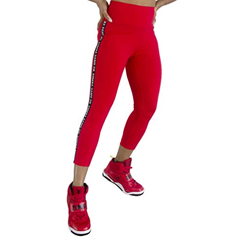 Zumba Fitness® Zumba Dance Compression de Fitness Pantalon Femmes Faire Des Exercices Sport Elastiques Imprimé Capri Legging Leggings, Really Red-y, XS para Mujer