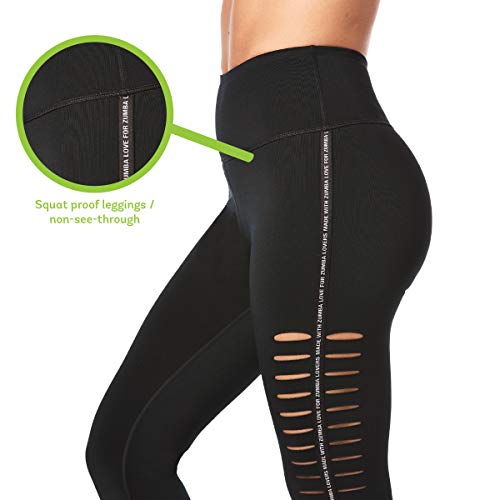 Zumba Leggings de Fitness Cintura Alta Entrenamiento Baile Compresión Pantalones Mujer, Basic Bold Black, M