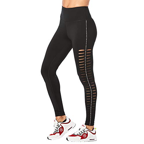 Zumba Leggings de Fitness Cintura Alta Entrenamiento Baile Compresión Pantalones Mujer, Basic Bold Black, M