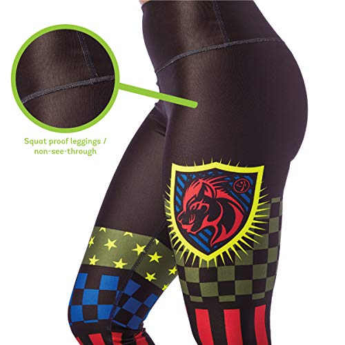 Zumba Leggings de Fitness Cintura Alta Entrenamiento Baile Compresión Pantalones Mujer, Bold Black 3, L