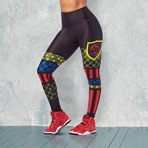 Zumba Leggings de Fitness Cintura Alta Entrenamiento Baile Compresión Pantalones Mujer, Bold Black 3, L