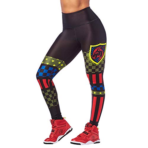 Zumba Leggings de Fitness Cintura Alta Entrenamiento Baile Compresión Pantalones Mujer, Bold Black 3, L