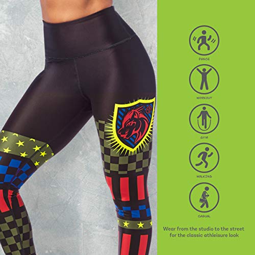 Zumba Leggings de Fitness Cintura Alta Entrenamiento Baile Compresión Pantalones Mujer, Bold Black 3, L