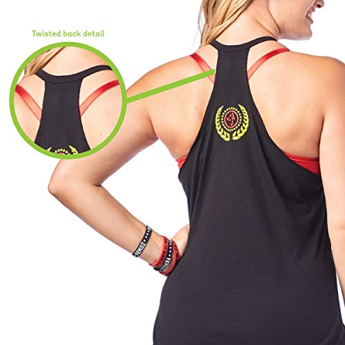 Zumba Workout High Neck Tank Activewear Graphic Dance Fitness Top For Women Camisa, Negrita Negro 1, XL para Mujer