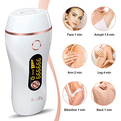 ZumYu IPL Depiladora de Luz Pulsada, 999,999 Flashes Disparos de Depilación Permanente para Cuerpo y Cara Dispositivo Láser Profesional sin Dolor para el Hogar para Cuerpo y Cara, para Mujer y Hombre