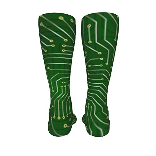 ZVEZVI Calcetines para hombres y mujeres, fondo de placa base de computadora con placa de circuito Elementos electrónicos Calcetín de arranque de 50 cm para correr, deportes, al aire libre