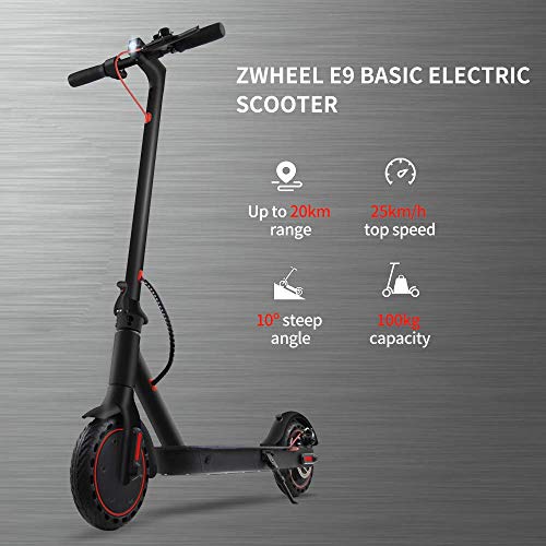 ZWHEEL Patinete eléctrico para Adulto Serie E9 E9 Basic hasta 20km de autonomía, 25km/h, Dos Modos de Velocidad, 300W Motor, Plegable, Control de Crucero, conexión App móvil ZWHEEL Patinete eléctrico para Adulto Serie E9 E9 Basic hasta 20km de autonomía, 25km/h, Dos Modos de Velocidad, 300W Motor, Plegable, Control de Crucero, conexión App móvil