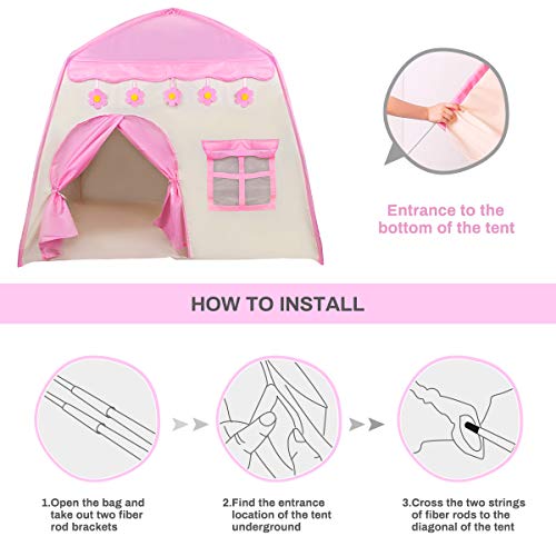 Zwini Tienda para niños Tienda para niños Plegable Casa Grande para niños Casa Princesa Rosa Castel Incluye Bolsa de Transporte portátil para Juegos en Interiores y Exteriores (51x51x39 Pulgadas) Zwini Tienda para niños Tienda para niños Plegable Casa Grande para niños Casa Princesa Rosa Castel Incluye Bolsa de Transporte portátil para Juegos en Interiores y Exteriores (51x51x39 Pulgadas)