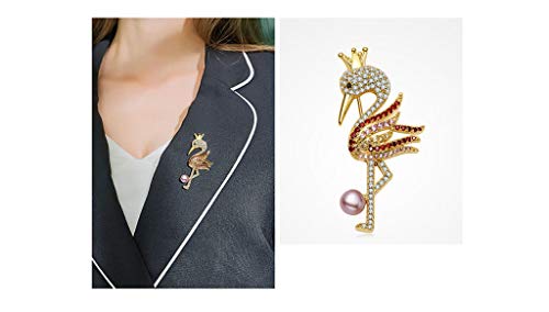 ZWSHOP Flamingo Personality Brooch 3A Zircon Elegante joyería linda de la ropa del Pin, for el regalo decorativo de las muchachas regalo 5.3 × 2.3cm ZWSHOP Flamingo Personality Brooch 3A Zircon Elegante joyería linda de la ropa del Pin, for el regalo decorativo de las muchachas regalo 5.3 × 2.3cm