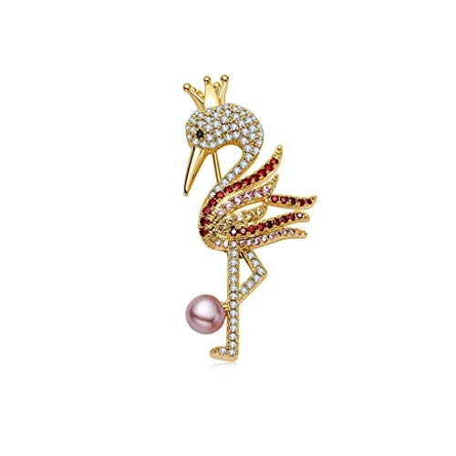 ZWSHOP Flamingo Personality Brooch 3A Zircon Elegante joyería linda de la ropa del Pin, for el regalo decorativo de las muchachas regalo 5.3 × 2.3cm ZWSHOP Flamingo Personality Brooch 3A Zircon Elegante joyería linda de la ropa del Pin, for el regalo decorativo de las muchachas regalo 5.3 × 2.3cm