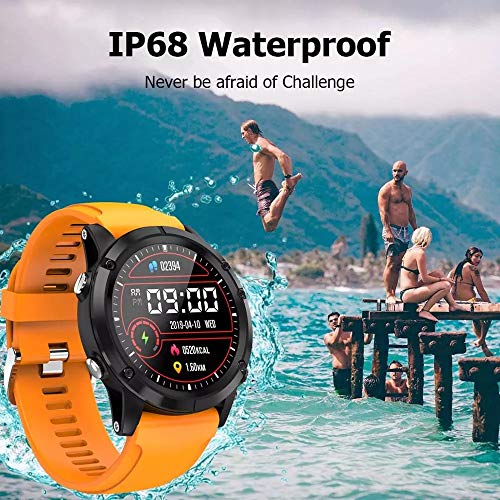 ZWW 2020 Nuevos Relojes Deportivos Durable Bluetooth Outdoor Smart Watch IP68 Rastreador Impermeable Moda Smartwatch Men's Watch,B