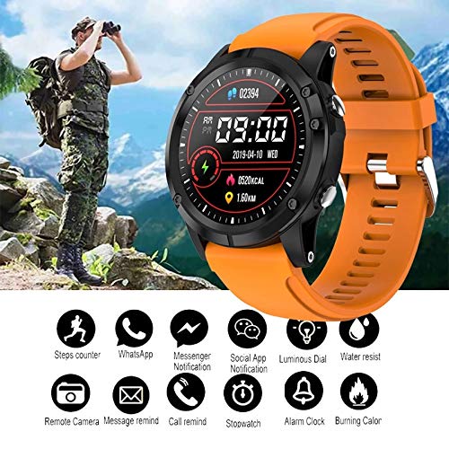 ZWW 2020 Nuevos Relojes Deportivos Durable Bluetooth Outdoor Smart Watch IP68 Rastreador Impermeable Moda Smartwatch Men's Watch,B