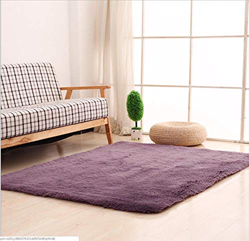 Zwzxyz Alfombra larga de seda azul nieve de lana alfombras de salón mesa de café mesita de noche alfombra cuadrada de terciopelo alfombra de suelo alfombras