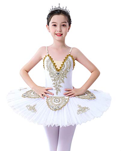 Z&X Vestido profesional de ballet para niña con falda de lago de cisnes, vestido de princesa Z&X Vestido profesional de ballet para niña con falda de lago de cisnes, vestido de princesa