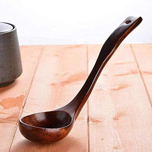 zxb-shop Cucharas de Mesa 1 unid de Madera Cucharada Profunda Cucharada Multi de Madera Cuchara de Cocina Reutilizable Cocina Sopa de gachas de Avena Herramienta utensilio Cucharas de Sopa (Size : S)