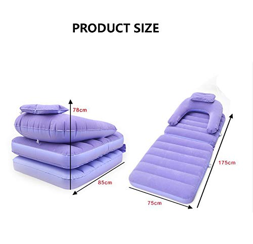 ZXCY Multifuncional Inflable Ocioso Cama Flocado Lazy Sofá con Bomba De Pie para Camping Apartamento Uso En El Hogar Ver TV Sofá Silla para Camping Playa Senderismo