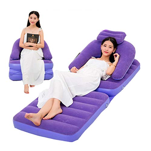 ZXCY Multifuncional Inflable Ocioso Cama Flocado Lazy Sofá con Bomba De Pie para Camping Apartamento Uso En El Hogar Ver TV Sofá Silla para Camping Playa Senderismo