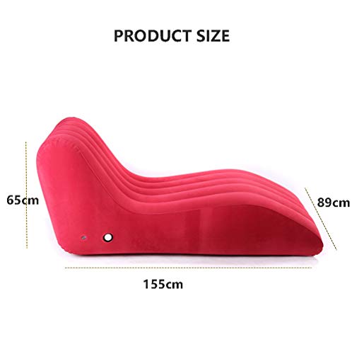 ZXCY Ocio inflable cama de salón flocado sofá perezoso con bomba de pie para acampar, apartamento, uso en el hogar, ver TV, sofá individual Fo Rcamping playa, senderismo, rojo