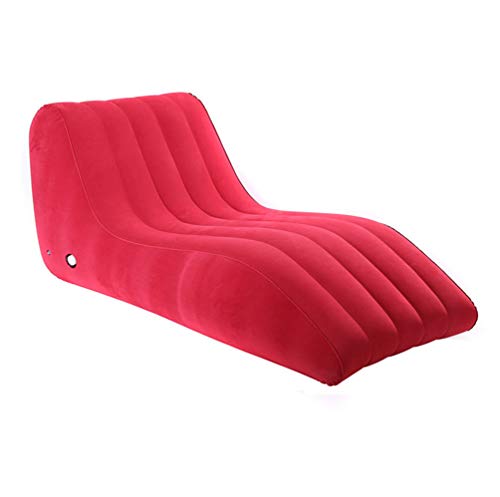 ZXCY Ocio inflable cama de salón flocado sofá perezoso con bomba de pie para acampar, apartamento, uso en el hogar, ver TV, sofá individual Fo Rcamping playa, senderismo, rojo
