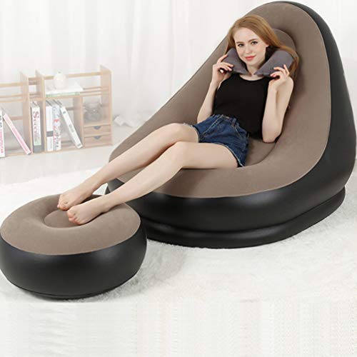 ZXCY Ocio Pequeño Inflable Salón Flocado Sofá Perezoso con El Pie Heces Y Bomba De Pie para Camping Apartamento Uso En El Hogar Ver TV Sofá ZXCY Ocio Pequeño Inflable Salón Flocado Sofá Perezoso con El Pie Heces Y Bomba De Pie para Camping Apartamento Uso En El Hogar Ver TV Sofá