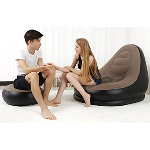 ZXCY Ocio Pequeño Inflable Salón Flocado Sofá Perezoso con El Pie Heces Y Bomba De Pie para Camping Apartamento Uso En El Hogar Ver TV Sofá ZXCY Ocio Pequeño Inflable Salón Flocado Sofá Perezoso con El Pie Heces Y Bomba De Pie para Camping Apartamento Uso En El Hogar Ver TV Sofá