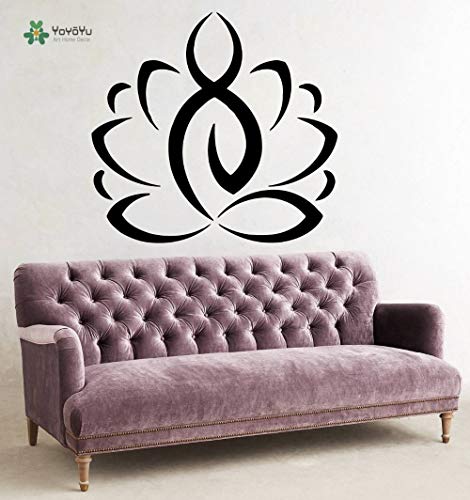 zxddzl Tatuajes de Pared Removeable Decoración de la Habitación Deporte Yoga Flor de Loto Gimnasio Vinilo Pegatinas Murales Art 42X36cm