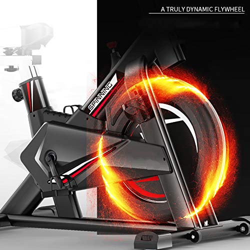 ZYCWBW Bicicleta Estática De Spinning Profesional Ajustable Resistencia Bicicleta Fitness De Gimnasio Ejercicio con Volante De Inercia, Sillín Ajustable, Máx.250Kg