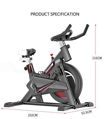 ZYCWBW Bicicleta Estática De Spinning Profesional Ajustable Resistencia Bicicleta Fitness De Gimnasio Ejercicio con Volante De Inercia, Sillín Ajustable, Máx.250Kg