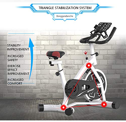 ZYCWBW Bicicleta Estática de Spinning Profesional Ajustable Resistencia Bicicleta Fitness de Gimnasio Ejercicio con Volante de Inercia, Sillín Ajustable, Máx.150kg