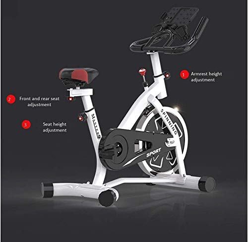 ZYCWBW Bicicleta Estática de Spinning Profesional Ajustable Resistencia Bicicleta Fitness de Gimnasio Ejercicio con Volante de Inercia, Sillín Ajustable, Máx.150kg