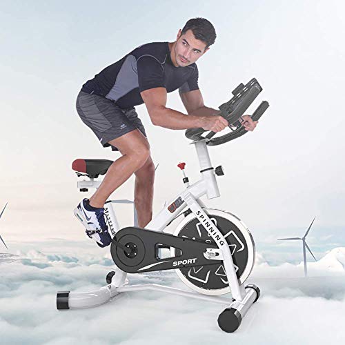 ZYCWBW Bicicleta Estática de Spinning Profesional Ajustable Resistencia Bicicleta Fitness de Gimnasio Ejercicio con Volante de Inercia, Sillín Ajustable, Máx.150kg